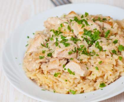 Risotto simple au poulet