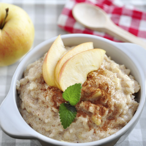 Riz au lait aux pommes et à la cannelle 