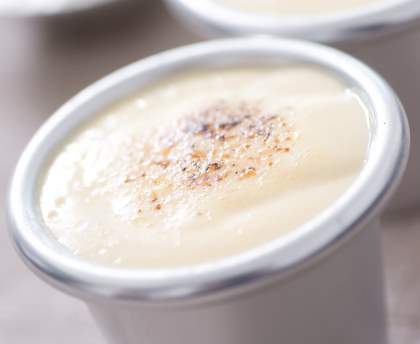 Riz au lait sur lit de caramel à la fleur de sel