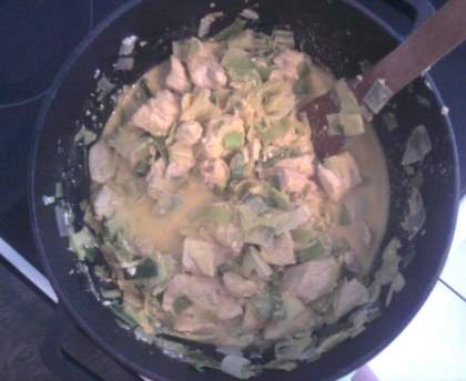 Riz au poulet et aux poireaux
