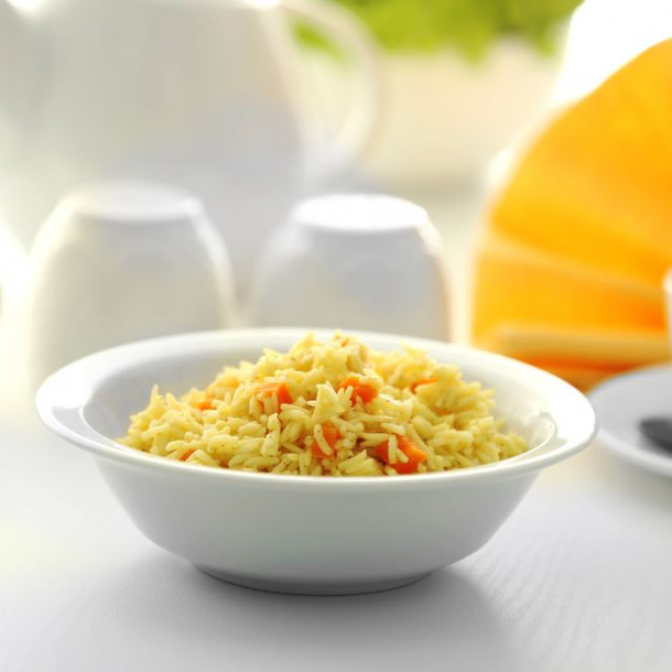 Riz aux carottes, curcuma et lardons
