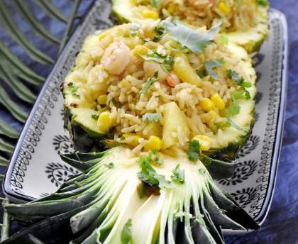 Riz sauté à l'ananas