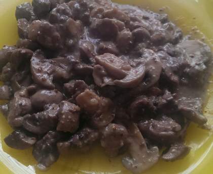 Rognons de veau aux champignons et au porto