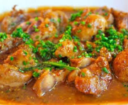 Rognons de veau flambés à la crème à la moutarde
