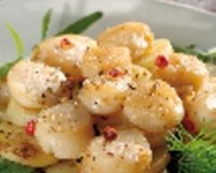 Rosace de St Jacques & Corne de gâte sautées