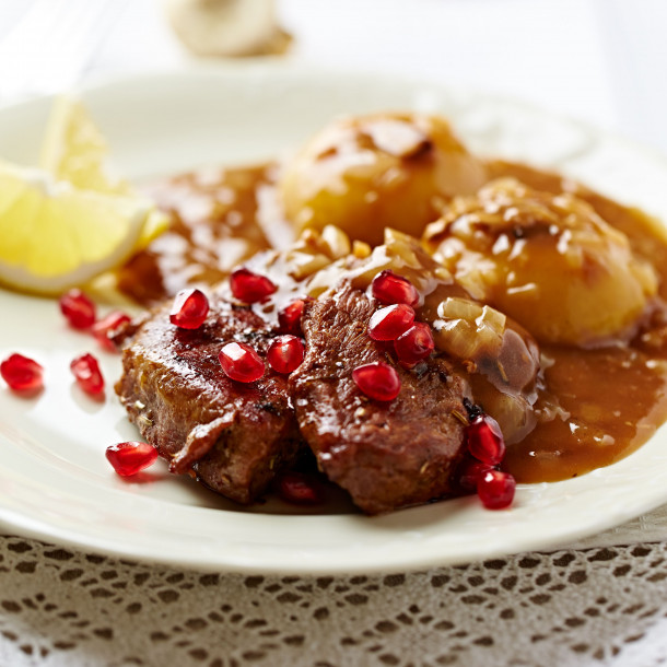 Rosbif aux champignons et à la grenade