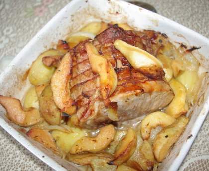 Rôti d'automne de porc aux coings
