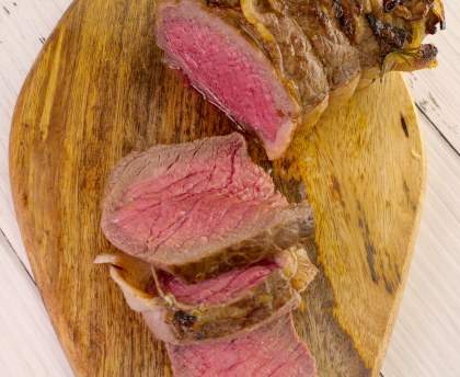 Rôti de boeuf à l'oignon caramélisé
