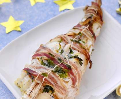 Rôti de lotte au lard