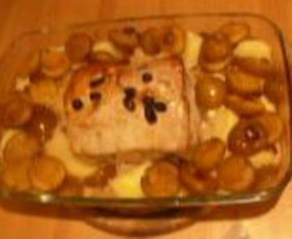 Rôti de porc aux prunes et miel