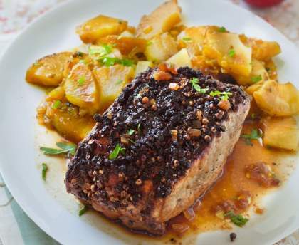 Rôti de porc en croute d'épices à l'ananas