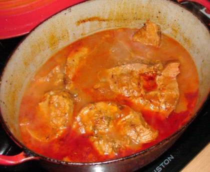 Roti de veau en sauce