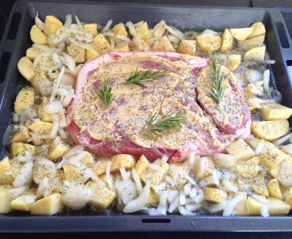 Rouelle de porc à la moutarde