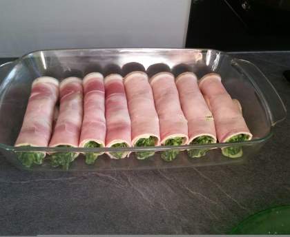 Roulade de jambon épinards fromage