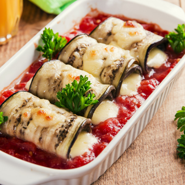 Roulades d'aubergines à la mozzarella