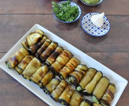 Roulades d'aubergine vegan