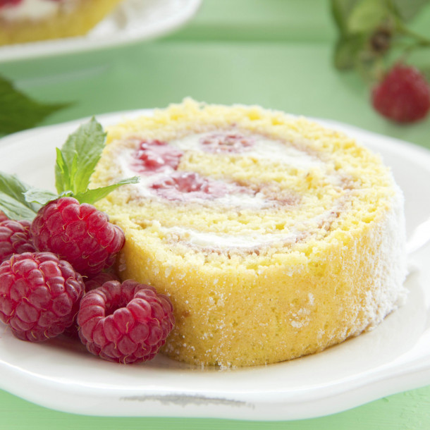 Roulé aux framboises