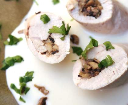 Roulé de dinde et duxelle de champignons