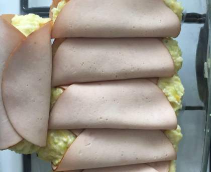 Roulé de jambon au rapé de courgettes