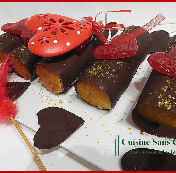 Roulé de la Saint -Valentin à la compotée de framboises et ganache montée à la pralinoise