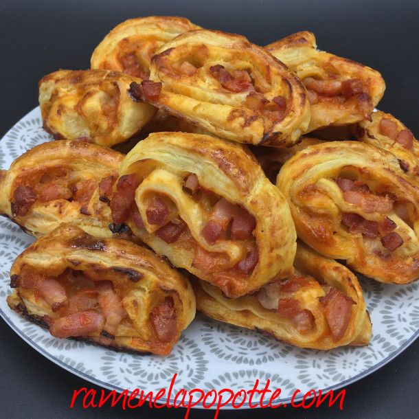 Roulés à la crème de poivron et aux lardons