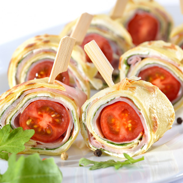Roulés de tomates cerise au fromage 