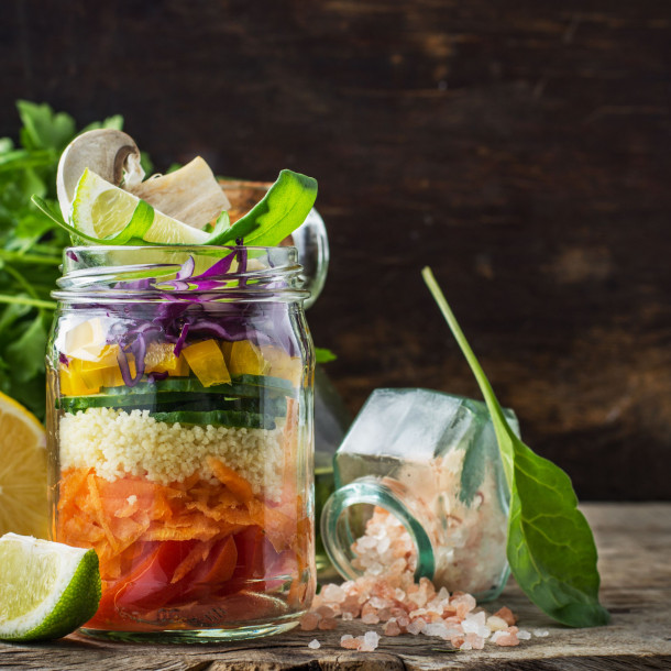 Salada jar aux crudités et semoule