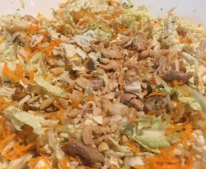 salade chinoise au poulet à la citronnelle
