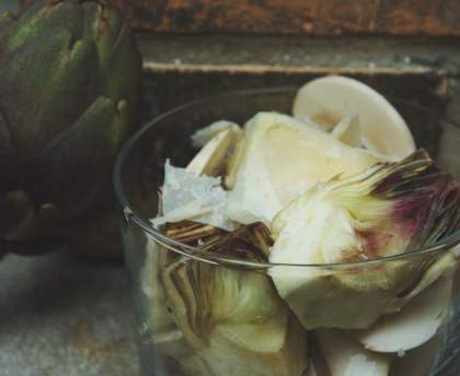 Salade d'artichauts et champignons