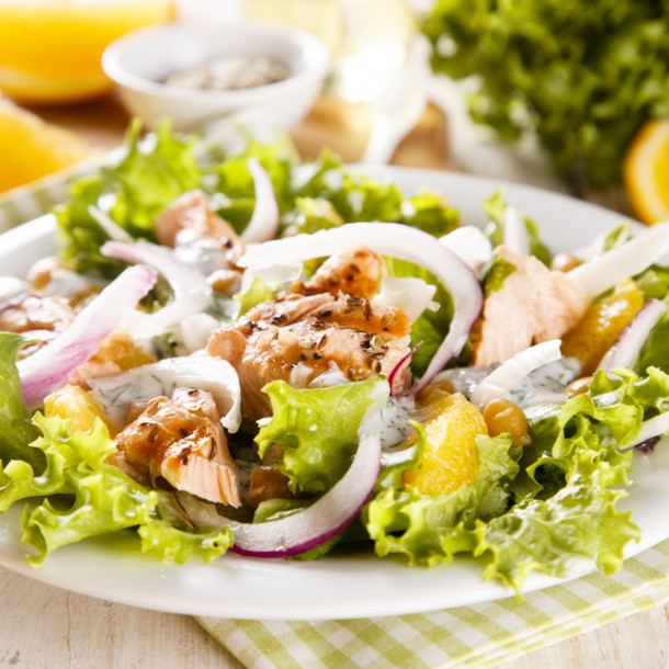 Salade de fenouil, orange et saumon