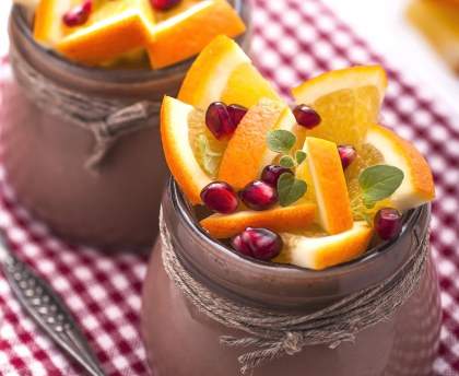 Salade de fruit coucher de soleil (orange grenade)