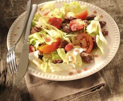salade de gésiers au vinaigre de framboises