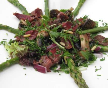 Salade de gésiers de canard et de volaille