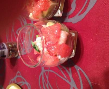 salade de langoustines, avocat et pamplemousse