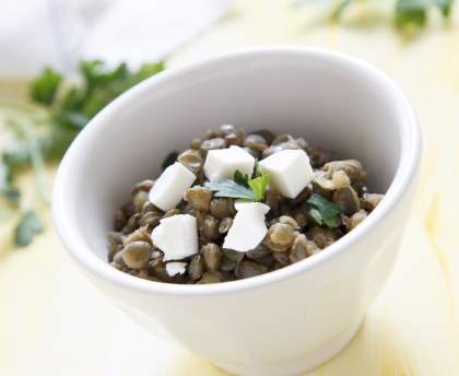 Salade de lentilles au fromage frais