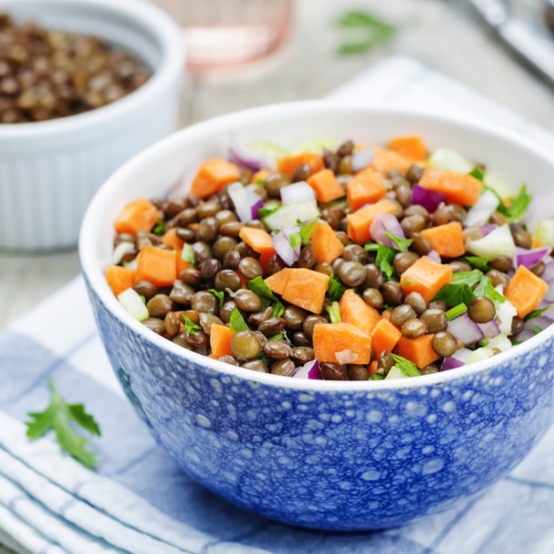 Salade de lentilles aux légumes