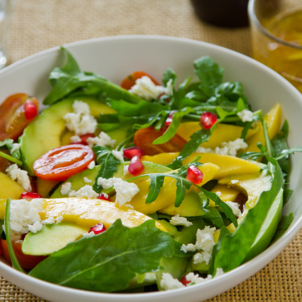 Salade de mangue, tomate et avocat