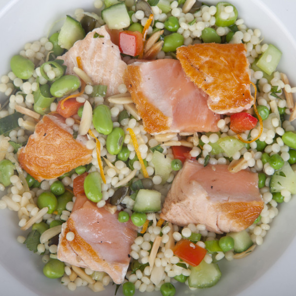 Salade de perles au saumon
