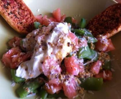 Salade de pois gourmands à l'oeuf