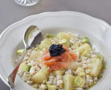 Salade de pommes de terre et saumon