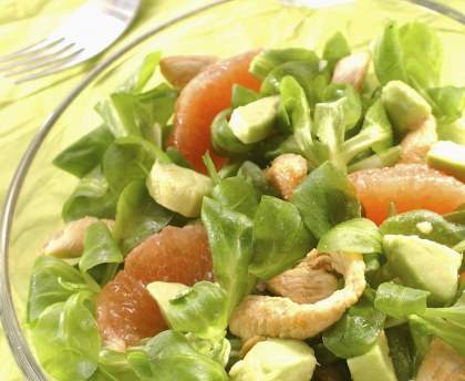 Salade de poulet pamplemousse et avocat