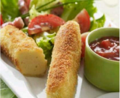 Salade de quenelles panées