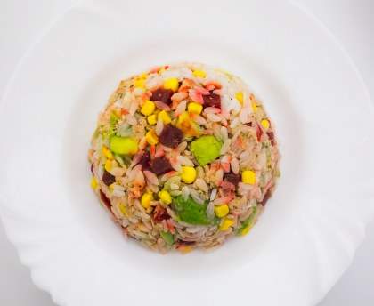 Salade de riz à l'avocat
