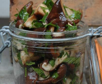 Salade de shii-také aux fines herbes