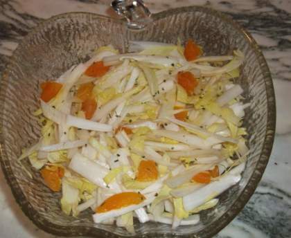Salade d'endives aux abricots secs
