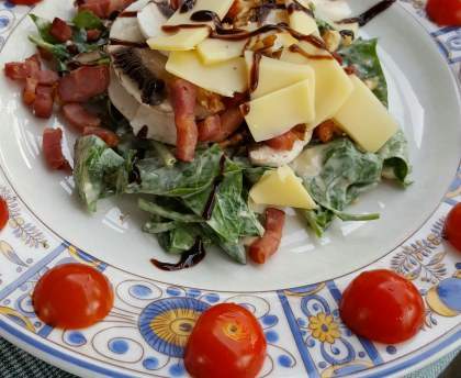 Salade d'épinards au Roquefort
