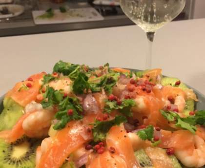 Salade en rose et vert