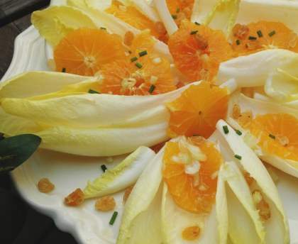 salade fraîche d'endives et oranges