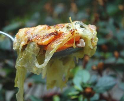 Salade iceberg gratinée au lard