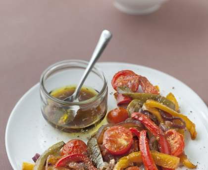 Salade tiède de poivrons au cumin